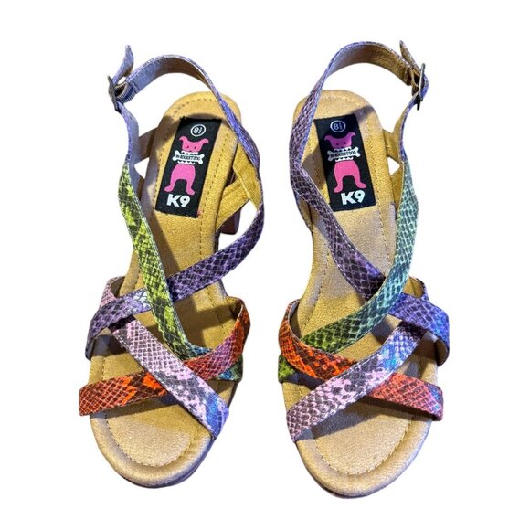 Rocket Dog K9 Reptile Skin Design Strappy Heel Sandals Women Size 8.5 - Picture 2 of 7